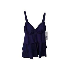 Women's Swimsuit New Kohl's Tummy Slimmer Black Colors Eggplant Size 10‎